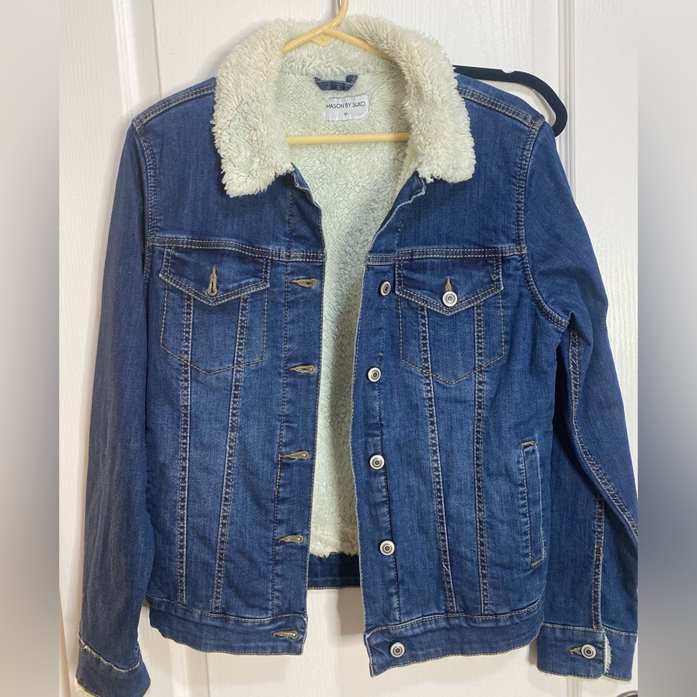Denim/Fur Collared Jacket